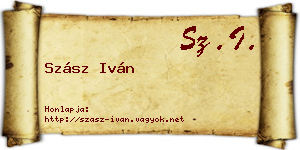 Szász Iván névjegykártya